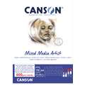 CANSON® | Mixed Media Artists multi-papier, DIN A4, 21 cm x 29,7 cm, 600 g/m², fijn, 1. Eénzijdig gelijmd blok met 15 vel