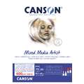 CANSON® | Mixed Media Artists multi-papier, DIN A3, 29,7 cm x 42 cm, 600 g/m², fijn, 1. Eénzijdig gelijmd blok met 15 vel