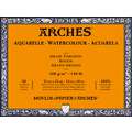 ARCHES® | Aquarelle aquarelblok — 300 g/m², 31 cm x 41 cm, 300 g/m², ruw, 4. Blokken - vierzijdig gelijmd | 20 vel | natuurwit | Grain Torchon (GT) = grofgekornd