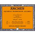 ARCHES® | Aquarelle aquarelblok — 300 g/m², 46 cm x 61 cm (12P), 300 g/m², ruw, 4. Blokken - vierzijdig gelijmd | 20 vel | natuurwit | Grain Torchon (GT) = grofgekornd