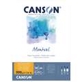 CANSON® | Montval® aquarelpapier ○ grain fin — 300 g/m², DIN A4, 21 cm x 29,7 cm, 300 g/m², fijn, 2.2  Blok met 50 vel — aan één korte zijde verlijmd