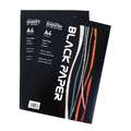 seawhite OF BRIGHTON | BLACK PAPER PAD papierblok — recycled ○ zwart papier, DIN A4, 21 cm x 29,7 cm, 140 g/m², blok (eenzijdig gelijmd) 50 vellen