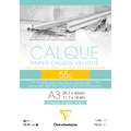 Clairefontaine | CALQUE calqueerpapier, DIN A3, 29,7 cm x 42 cm, 55 g/m², blok (eenzijdig gelijmd) 50 vellen, 02. Gramsgewicht: 55 g/m²