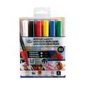 Royal & Langnickel® | ACRYLIC MARKER ○ reversible tip — 6-set PRIMARY, 6 kleuren — PRIMARY, 2 mm, ronde punt|wig-vormige punt