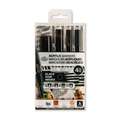 Royal & Langnickel® | ACRYLIC MARKER ○ assorted tips — 4-sets, inktkleur — BLACK, 0,7 mm|1,2 mm|2 mm|12 mm, set