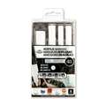 Royal & Langnickel® | ACRYLIC MARKER ○ assorted tips — 4-sets, inktkleur — WHITE, 0,7 mm|1,2 mm|2 mm|12 mm, set