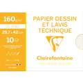 Clairefontaine | DESSIN & LAVIS tekenpapier — blokken, DIN A3, 29,7 cm x 42 cm, 160 g/m², pak van 10 stuks