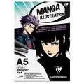 Clairefontaine | MANGA ILLUSTRATION tekenblok, DIN A5, 14,8 cm x 21 cm, satiné, blok (eenzijdig gelijmd) 20 vellen