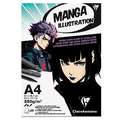Clairefontaine | MANGA ILLUSTRATION tekenblok, DIN A4, 21 cm x 29,7 cm, satiné, blok (eenzijdig gelijmd) 20 vellen
