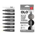 OLO™ | Alcohol Half-Marker ○ chisel nib — 8 + 5-sets, Warm gray, set