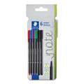 STAEDTLER® Triplus Fineliner, set, 0,3 mm, punt met metalen fitting