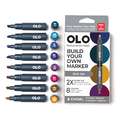 OLO™ | Alcohol Half-Marker ○ chisel nib — 8 + 5-sets, Rich, set