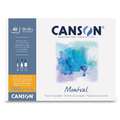 CANSON® | Montval® aquarelpapier ○ grain fin — 200 g/m², 24 cm x 32 cm, 200 g/m², fijn, 1. Blok met 40 vel — aan één lange zijde verlijmd