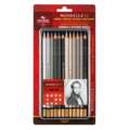 KOH-I-NOOR | MONDELUZ 3720 aquarelpotlood — blikken, 12 kleuren — Grey tones, set, 1. Blik met 12 potloden