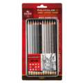 KOH-I-NOOR | POLYCOLOR 3800 kleurpotlood — blikken, 12 kleuren — Grey tones, set, 1. Blik met 12 potloden