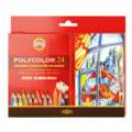 KOH-I-NOOR | POLYCOLOR kleurpotlood — sets, 24 kleurpotloden + 2 grafietpotloden + puntenslijper, set