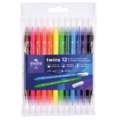 KOH-I-NOOR | twins 7710 school-viltstift ○ dubbelzijdig — sets, 12 kleuren — assorti, set