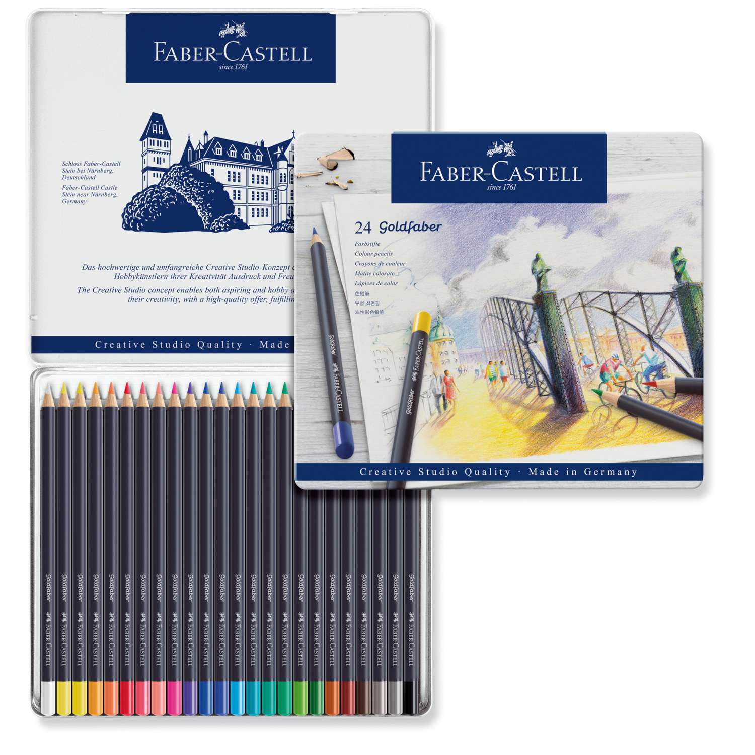 Faber-Castell 114006 - Set Per Schizzi A Carboncino Goldfaber, 8 Pezzi, Incl. Matite A Carboncino, Temperino, Gomma Per Carta E Gomma Per Cancellare - 2
