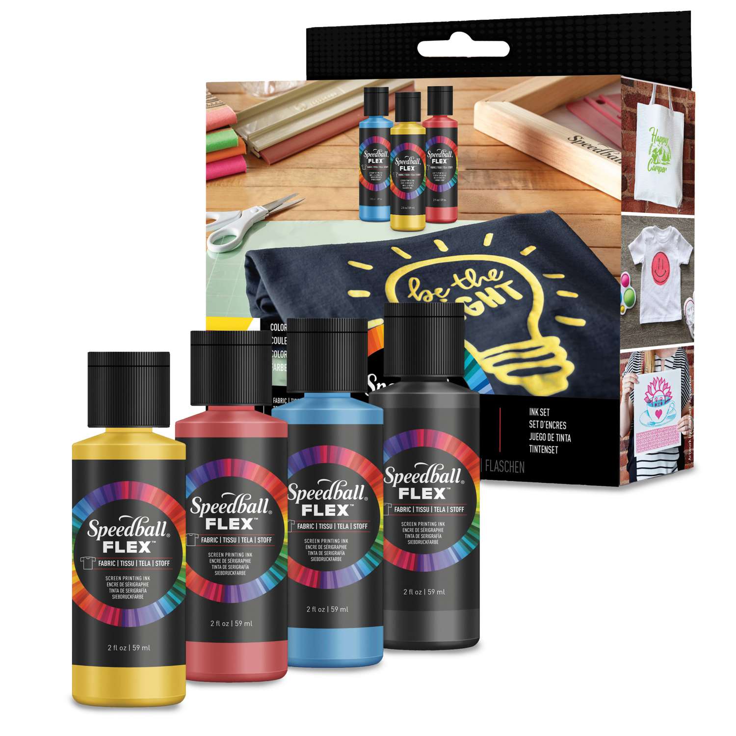 Set Color Cloth Speedball® | FLEX™ FABRIC SCREEN PRINTING MINI — 4-set Color