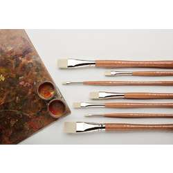 WINSOR & NEWTON™ | Artists' Oil Synthetic Hog penseel ○ plat & kort (bright) — synthetisch haar