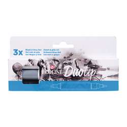 Royal Talens | ECOLINE® Duotip marker — 3-set Zwart & grijs