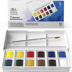 WINSOR & NEWTON™ | Cotman™ aquarelverf — 12 + 1-pocketset Sketcher