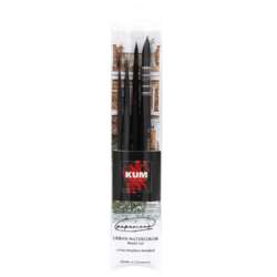 KUM® | Faded aquarelpenselen ○ 4-set Urban Watercolor — synthetisch haar
