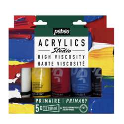 pébéo | ACRYLICS Studio High Viscosity set — 5 x 100 ml + colour wheel