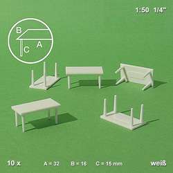 SCHULCZ | Miniatuur tafels ○ 1:50 — 10-set