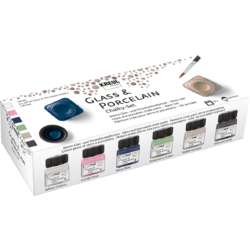 KREUL | GLASS & PORCELAIN glas- en porceleinverf — 6 + 1-set CHALKY