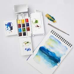 WINSOR & NEWTON™ | Cotman™ aquarelverf — 12 + 2-reisset • watercontainer (35 ml)