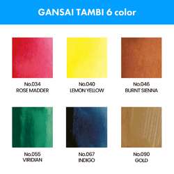 Kuretake | GANSAI TAMBI™ Japanse aquarelverf — 6 + 2-boxjes IRODORI KOBAKO