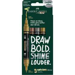 FABER-CASTELL | MULTIMARK MIRROR marker ○ dubbelzijdig — 3-set Trio