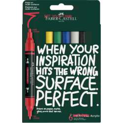 FABER-CASTELL | MULTIMARK ACRYLIC marker ○ dubbelzijdig — 6-set Basic