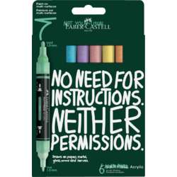 FABER-CASTELL | MULTIMARK ACRYLIC marker ○ dubbelzijdig — 6-set Pastel