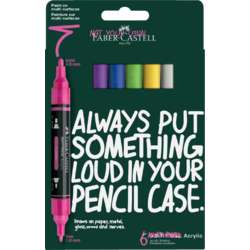 FABER-CASTELL | MULTIMARK ACRYLIC marker ○ dubbelzijdig — 6-set Vibrant