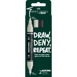 FABER-CASTELL | MULTIMARK ACRYLIC marker ○ dubbelzijdig — 2-set Black & White