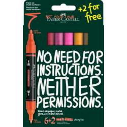 FABER-CASTELL | MULTIMARK ACRYLIC marker ○ dubbelzijdig — 6 + 2-set Flame