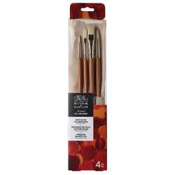 WINSOR & NEWTON™ | Artists' Oil Synthetic Hog penselen ○ 4-roletui — synthetisch haar