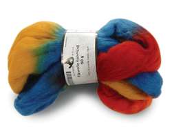 Schoppel Wolle Merino viltwol bont, knot 50g, oranje/aqua