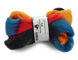 Schoppel Wolle Merino viltwol bont, knot 50g, blauw/geel