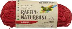 Folia natuurbast raffia, bundel 50g, rood