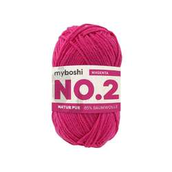 myboshi | NO. 2 garen — 85% katoen + 15% kapok, kluwen 50 g ~ 100 m, Magenta