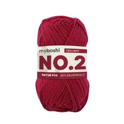 myboshi | NO. 2 garen — 85% katoen + 15% kapok, kluwen 50 g ~ 100 m, Chilirood