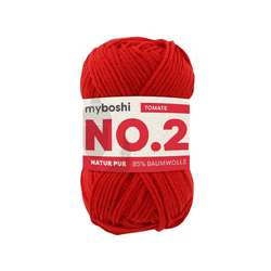 myboshi | NO. 2 garen — 85% katoen + 15% kapok, kluwen 50 g ~ 100 m, Tomaat