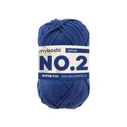 myboshi | NO. 2 garen — 85% katoen + 15% kapok, kluwen 50 g ~ 100 m, Saffier