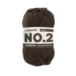 myboshi | NO. 2 garen — 85% katoen + 15% kapok, kluwen 50 g ~ 100 m, Cacao
