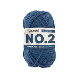 myboshi | NO. 2 garen — 85% katoen + 15% kapok, kluwen 50 g ~ 100 m, Bosbes