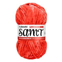 myboshi | SAMT brei- en haakgaren — polyester chenille, kluwen 100 g / 100 m, Flamingo