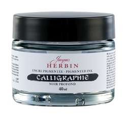 HERBIN | Kalligrafie-inkt — gepigmenteerd, potje 40 ml, Deep black